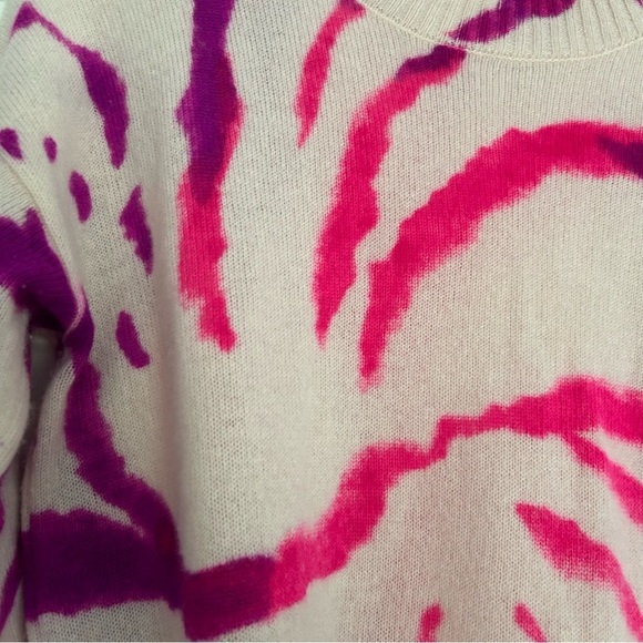 27 miles Malibu Pink and Purple Tie-Dye Crewneck cashmere Sweater XS - Picture 4 of 5